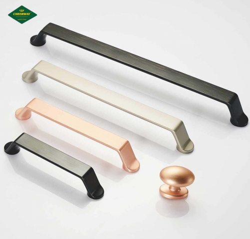Manufacturer direct sales multi-color handle wardrobe door handle North European and American simple cabinet drawer zinc alloy handle