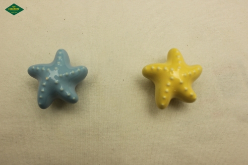 Starfish shape ceramic knob, high quality home building materials decoration knob.